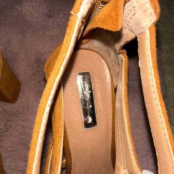 Halogen brown leather lace up block heel round toe heels sz 9 fall boho - Picture 13 of 13